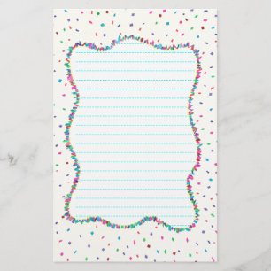 Colourful Confetti Lined Stationery