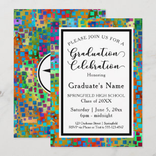 Colourful Confetti Modern Graduation Party Invitation