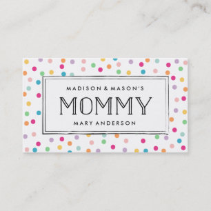 Colourful Confetti Mummy Business Cards