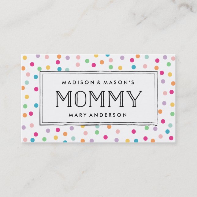 Colourful Confetti | Mummy Business Cards (Front)