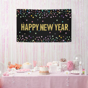 Colourful Confetti New Year's Eve Party Decoration Banner