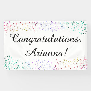 Colourful Confetti on White Congratulations Elegan Banner