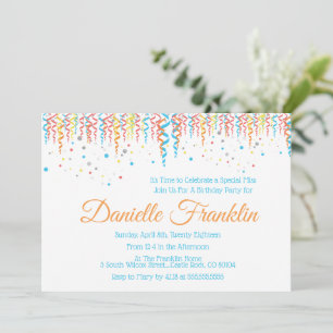 Colourful Confetti Party Invite