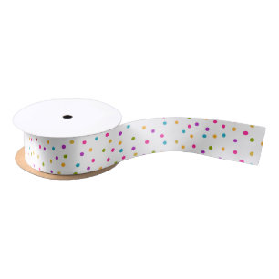 Colourful Confetti Pattern Satin Ribbons Ribbon