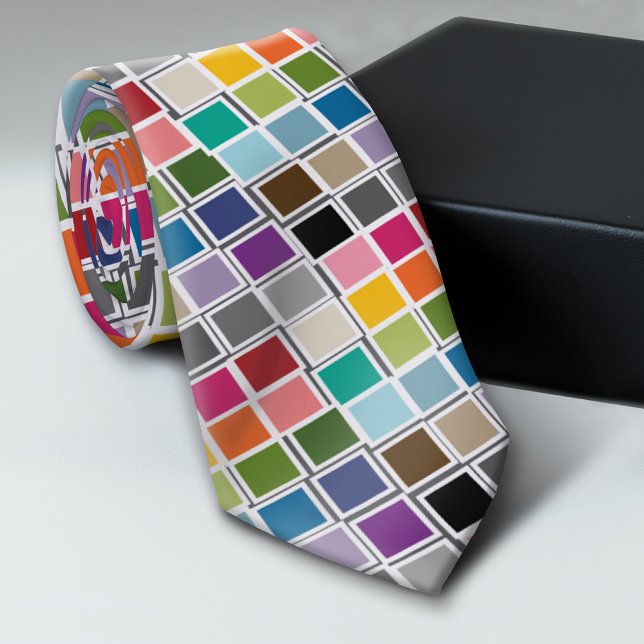 Colourful Confetti Pink Lime Green Pattern Tie (Custom Tie)
