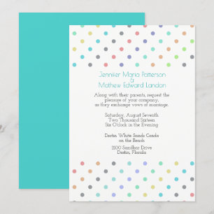 Colourful Confetti Polka Dot Wedding Invitation