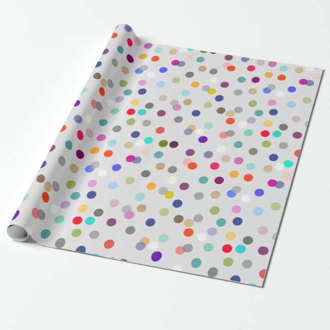 Colourful Confetti Print All-Occasion Gift Wrap (Unrolled)