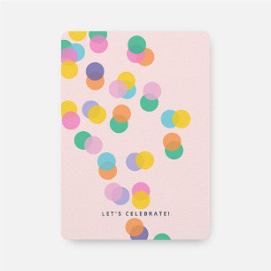 Colourful Confetti Shower Pink Girl's Birthday Invitation