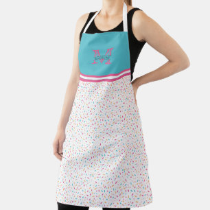 Colourful Confetti Sprinkles   Large Monogram Apron