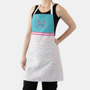 Colourful Confetti Sprinkles   Monogram Apron