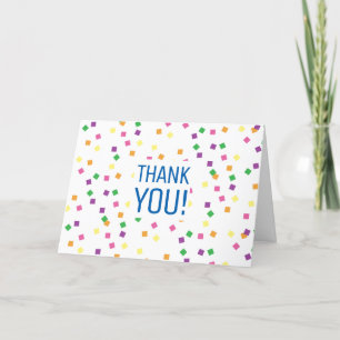 Colourful Confetti Squares   Thank You Card