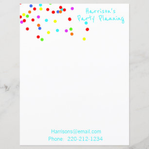 Colourful Confetti Stationery