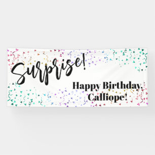 Colourful Confetti Surprise Birthday Party Banner