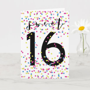 Colourful Confetti Sweet 16  Card