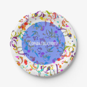 Colourful Confetti Toss Artwork Paper Plate