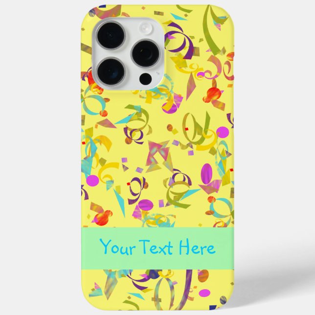 Colourful Confetti Toss Over Yellow Case-Mate iPhone Case (Back)