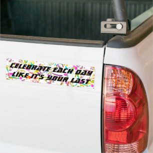 Colourful Confetti Toss Personalised Message Bumper Sticker