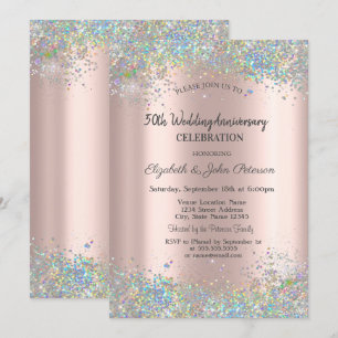 Colourful Confetti Wedding Anniversary Invitation
