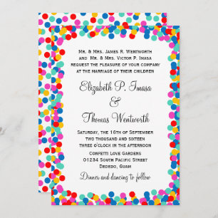 Colourful Confetti Wedding Invitations