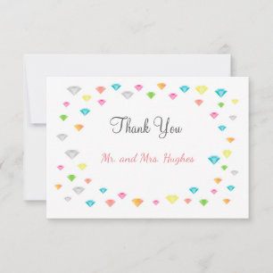 Colourful Confetti Wedding Thank You Card 