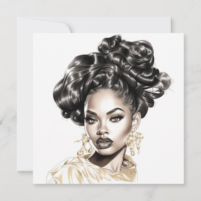 Colourful Confidence: Empowering Women Pop Art Card (Front)