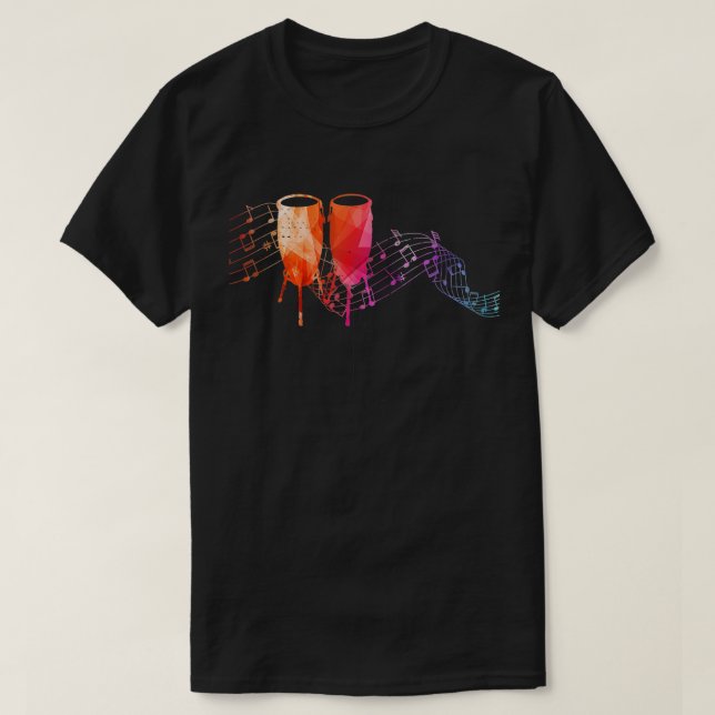 Colourful Conga on Music sheet for Conga Drummer  T-Shirt (Design Front)