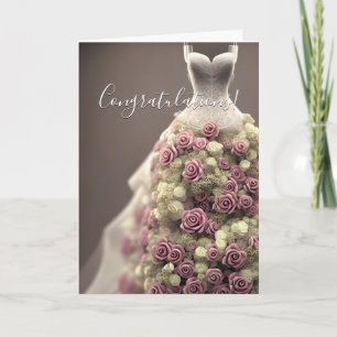 Colourful Congratulations Floral Bridal Shower Car Card
