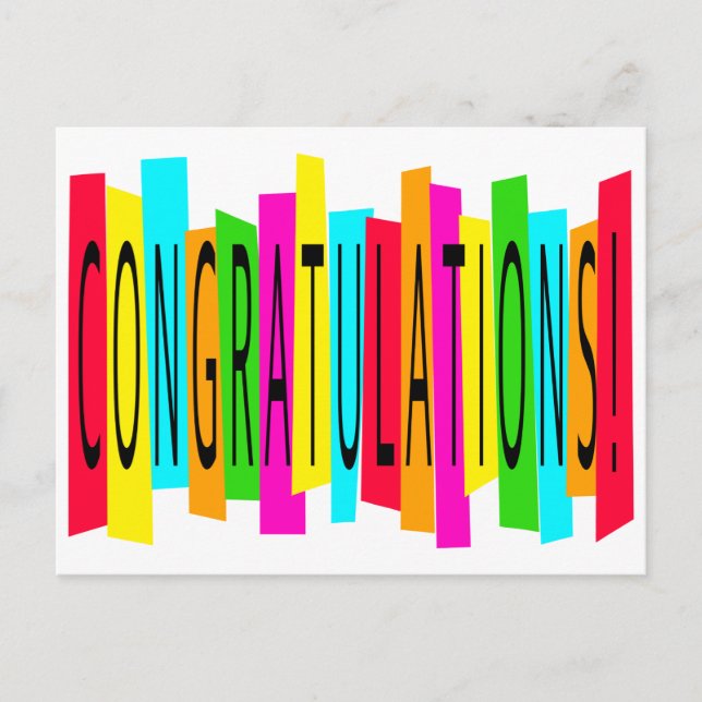 Colourful Congratulations Postcard (Front)