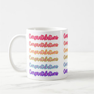 Colourful Congratulations Text For Graduation Coffee Mug