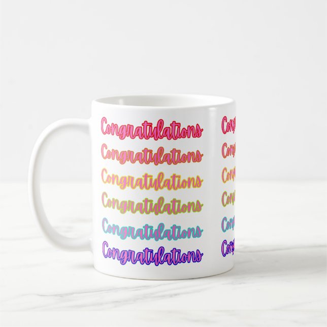 Colourful Congratulations Text For Graduation Coffee Mug (Left)