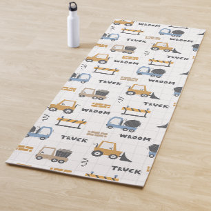 Colourful Construction Trucks Pattern Yoga Mat