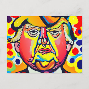 Colourful Contemporary Donald Trump Portrait Postcard