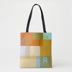 Colourful Contemporary Geometric Colour Blocks Tote Bag