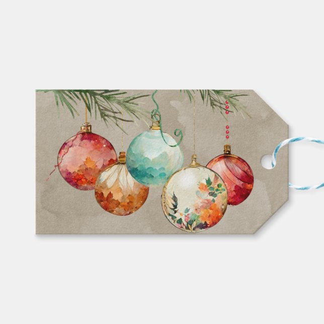 Colourful Contemporary Ornaments Gift Tag (Front (Horizontal))