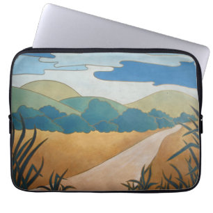 colourful contempory abstract scenic landscape  laptop sleeve