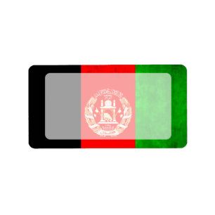 Colourful Contrast Afghan Flag Label