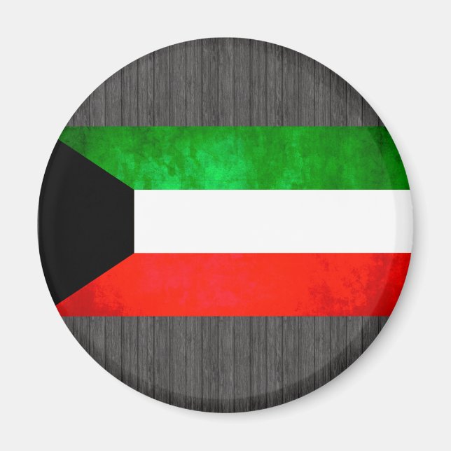 Colourful Contrast Kuwaiti Flag Magnet (Front)