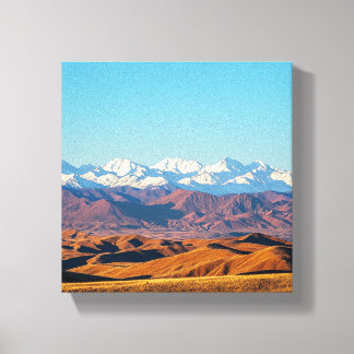 Colourful Contrasts: Desert and Snow Canvas Print