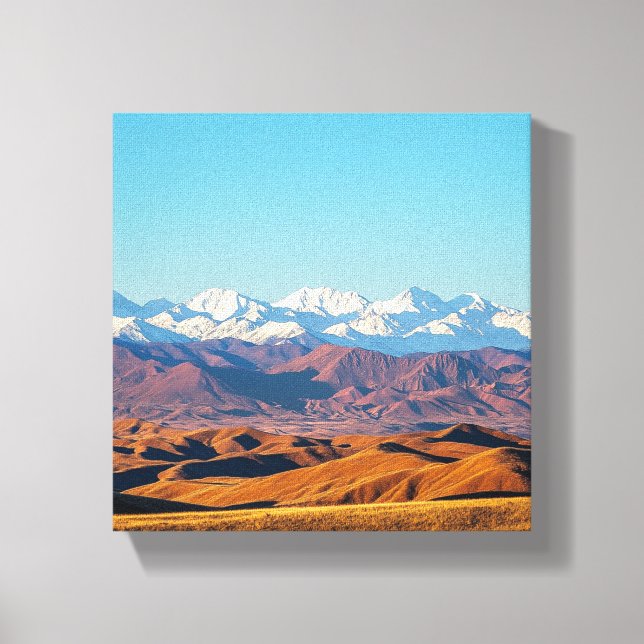Colourful Contrasts: Desert and Snow Canvas Print (Front)