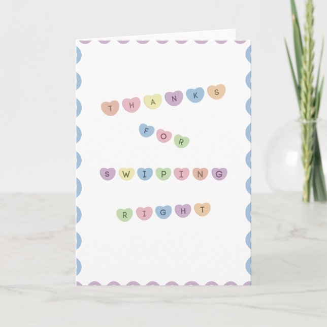 Colourful Conversational Candy Heart Valentines Da Holiday Card (Front)