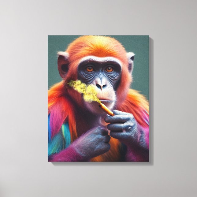 Colourful Cool Dude Monkey Canvas Print (Front)