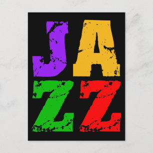 Colourful cool jazz postcard
