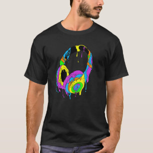 Colourful Cool Melting Headphones Music DJ Artist  T-Shirt