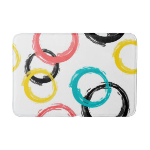 Colourful, cool, modern,trendy brush stroke bath mat