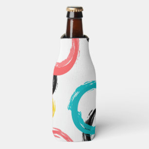 Colourful, cool, modern,trendy brush stroke circle bottle cooler