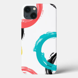 Colourful, cool, modern,trendy brush stroke circle iPhone 13 case