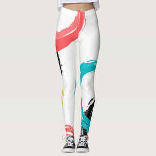 Colourful, cool, modern,trendy brush stroke circle leggings