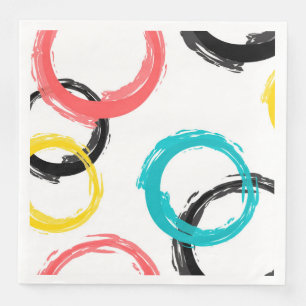 Colourful, cool, modern,trendy brush stroke circle napkin