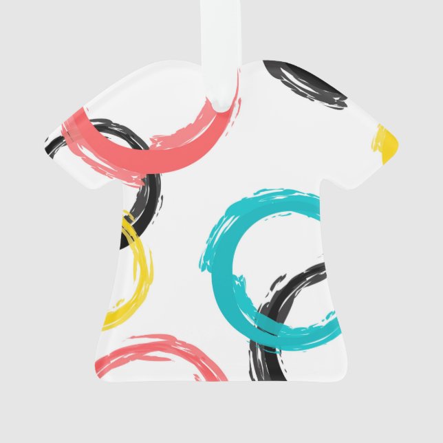 Colourful, cool, modern,trendy brush stroke circle ornament (Back)