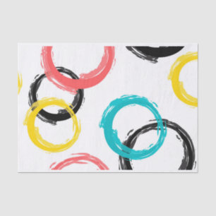 Colourful, cool, modern,trendy brush stroke circle tissue paper